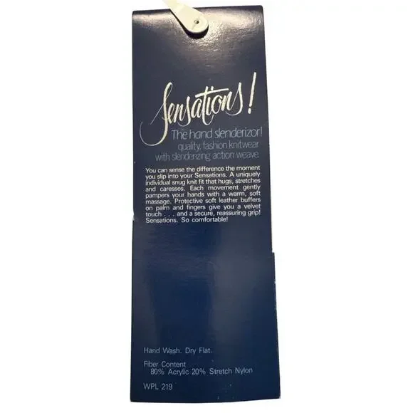 Vtg Sensations By Isotoner Red Knit Leather Palms OSFM Flexible Slenderizor Fit - Picture 2 of 8